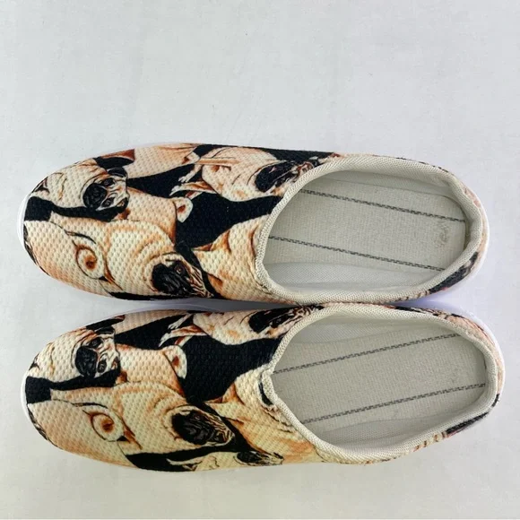 Pug Print Slip-On Clogs Shoes for Nurses Size 9 - Picture 6 of 11
